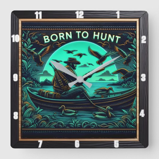 Eenden in de mist vierkante klok (Voorkant)