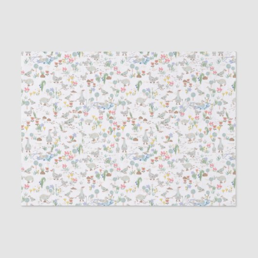 Eenden in de tuin tissuepapier (Voorkant)