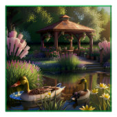 Eenden in de vijver perfect poster (Voorkant)