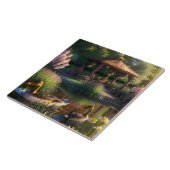 Eenden in de vijver tegeltje (Zijkant)