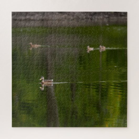 Eenden in een groen meer legpuzzel (Verticaal)