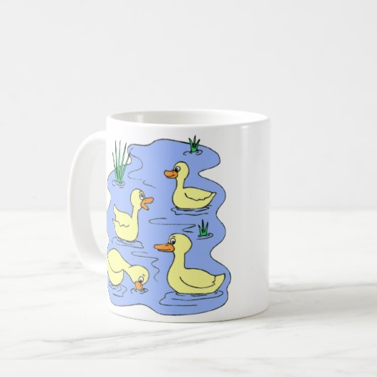 Eenden in een Mok van de Rij (Voorkant links)