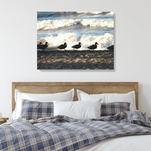 Eenden in een rij canvas afdruk (Insitu (Slaapkamer))