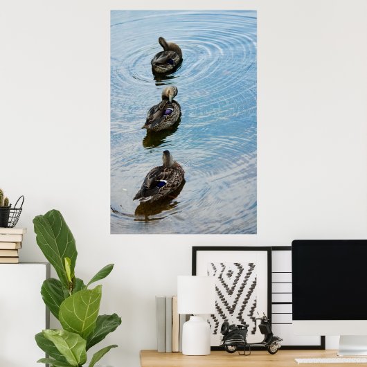Eenden in een rij poster (Thuiskantoor)