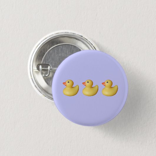 Eenden in een rij ronde button 3,2 cm (Voorkant /achterkant)