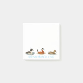 Eenden in een rij sticky notepad post-it® notes