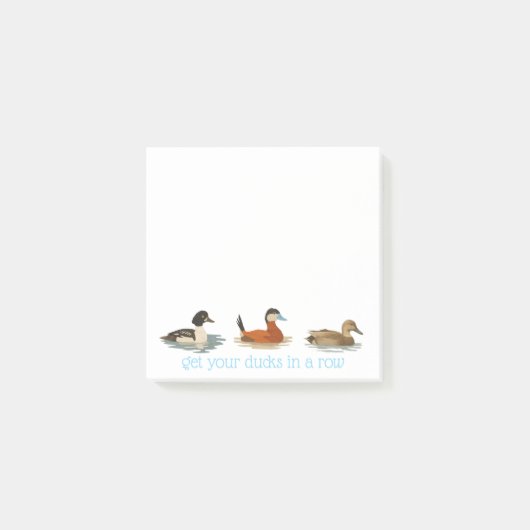 Eenden in een rij sticky notepad post-it® notes (Voorkant)