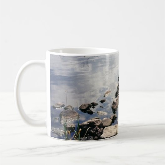 Eenden in een rivier koffiemok (Links)