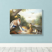 Eenden in een rivierlandschap canvas afdruk (Insitu (Houten vloer))