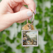 Eenden in een rivierlandschap sleutelhanger (Hand)