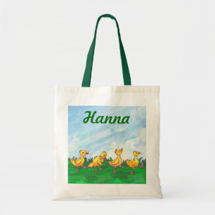 Eenden in een Row Gepersonaliseerde Canvas tas