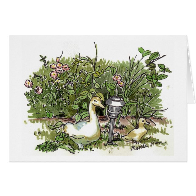 Eenden in een tuinkaart (Voorkant Horizontaal)