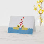 Eenden in het Lege Wenskaart van de Liefde Kaart (Gele Bloem)