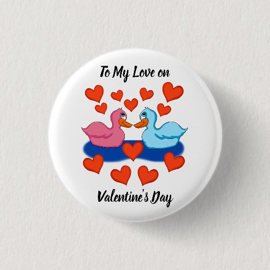 Eenden in Love Button (Voorkant)