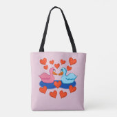 Eenden in Love Canvas tas (Achterkant)