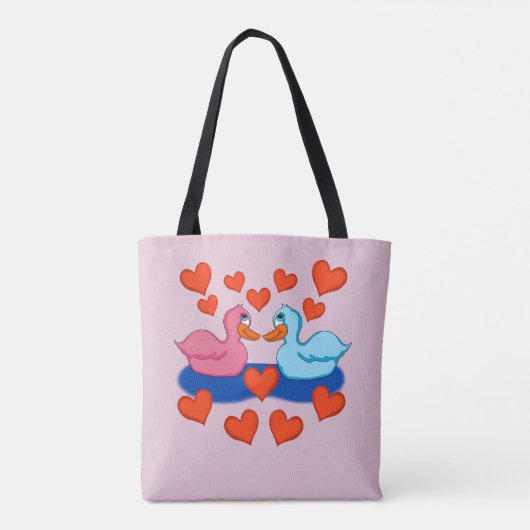 Eenden in Love Canvas tas (Achterkant)