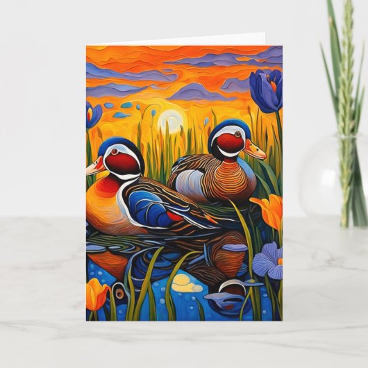 Eenden in riet kaart (Voorkant)