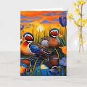 Eenden in riet kaart (Gele Bloem)