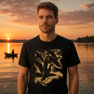 Eenden in vlucht Vintage Art Deco T-shirt