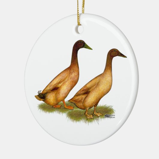 Eenden: Khaki Campbell Keramisch Ornament (Links)