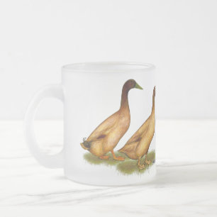 Eenden:  Khaki Campbell Matglas Koffiemok