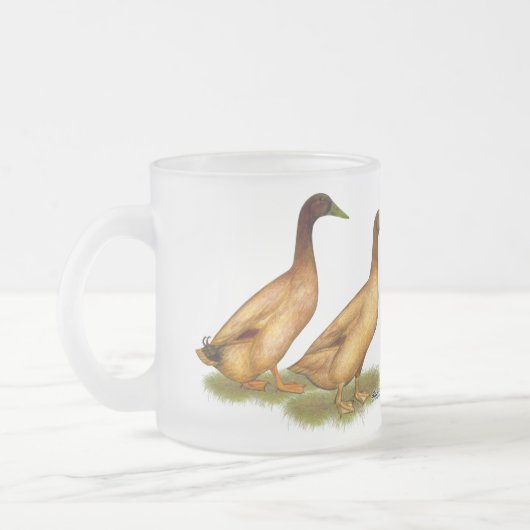 Eenden:  Khaki Campbell Matglas Koffiemok (Links)