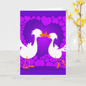 Eenden kussen, wenskaart kaart (Gele Bloem)