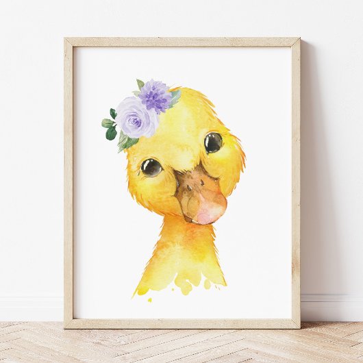 eenden, landbouwhuisdieren, paarse bloemen, geneut muurkunst sets