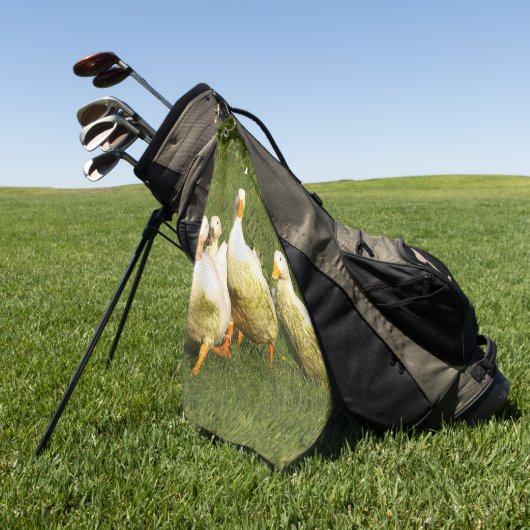 eenden, levend, wei, dier, boerderij, landleven, g golfhanddoek (Groen)