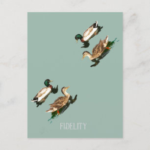 Eenden Mallards Eetbare Frosting Rondes Feestdagenkaart