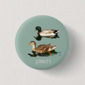 Eenden Mallards Eetbare Frosting Rondes Ronde Button 3,2 Cm (Voorkant)