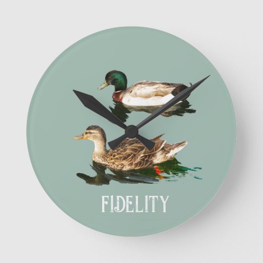 Eenden Mallards Eetbare Frosting Rondes Ronde Klok (Voorkant)
