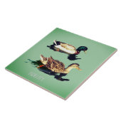 Eenden Mallards Eetbare Frosting Rondes Tegeltje (Zijkant)