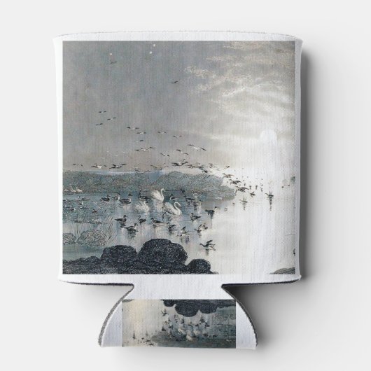 Eenden, Mallards en Zwans op het meer bij zonsonde Blikjeskoeler (Achterkant)