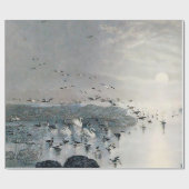 Eenden, Mallards en Zwans op het meer bij zonsonde Cadeaupapier (Vlak)