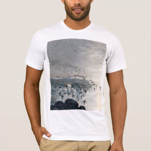 Eenden, Mallards en Zwans op het meer bij zonsonde T-shirt