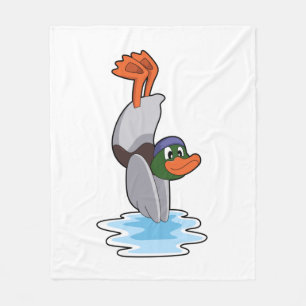 Eenden met handstandaard in water.PNG Fleece Deken