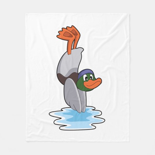 Eenden met handstandaard in water.PNG Fleece Deken (Voorkant)