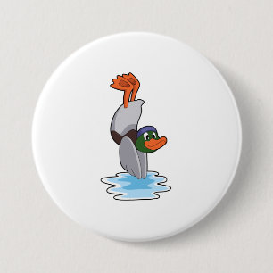Eenden met handstandaard in water.PNG Ronde Button 7,6 Cm