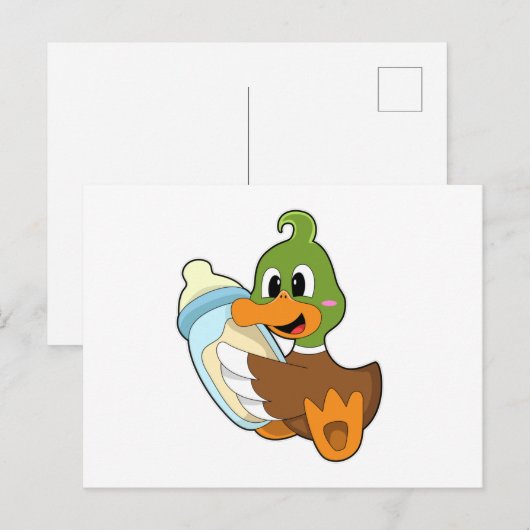 Eenden met melkfles briefkaart (Voorkant / Achterkant)
