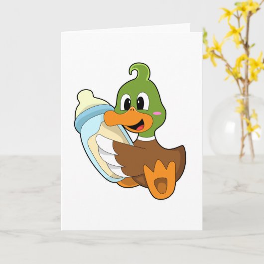 Eenden met melkfles kaart (Gele Bloem)