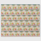 Eenden met strandspeelgoed cadeaupapier (Vlak)