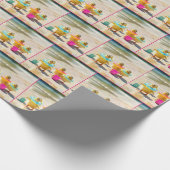 Eenden met strandspeelgoed cadeaupapier (Hoek)