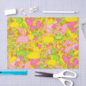 Eenden-n-Stippen-stijl-2-Geel-WEEFSUE WRAP PAPIER (Craft)