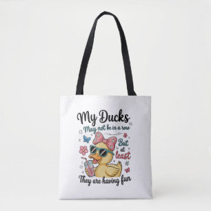 Eenden Niet Op Een Rij Grappig Schattig Trendy Sar Tote Bag