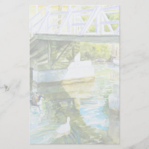 Eenden onder een brug briefpapier