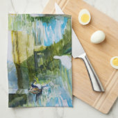 Eenden onder een brug theedoek (Quarter Fold)
