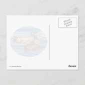 Eenden op blauw water briefkaart (Achterkant)