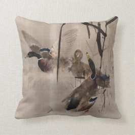 Eenden op de waterJapanse kunstwaterhoenders Kussen