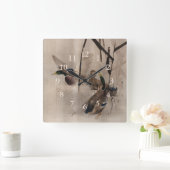 Eenden op de waterJapanse kunstwaterhoenders Vierkante Klok (Huis)